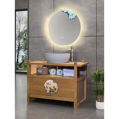 采购产品新中式浴室柜，古色古香浴室洗手盆柜组合，浴室台面洗手