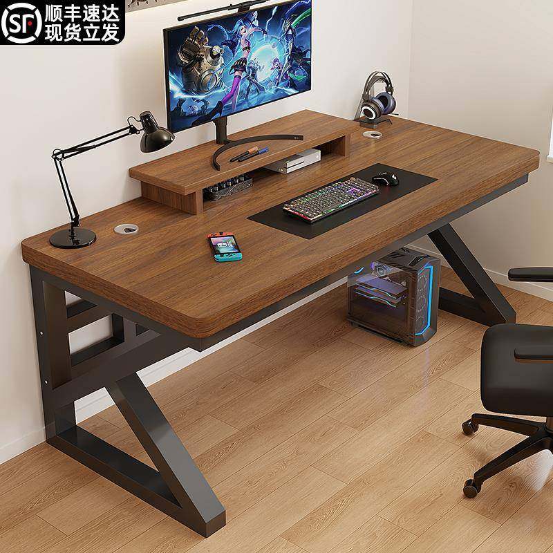 实木电脑桌台式办公桌简易书桌学生家用电竞桌学习桌长条桌工作台