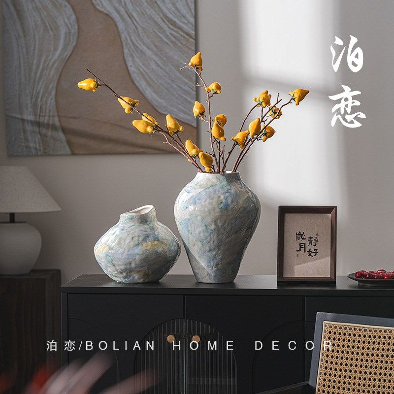 景德镇创意陶瓷花瓶客厅插花居家摆件轻奢高级感新中式台面装饰品,家居饰品,花瓶,淘宝优惠券,粉丝福利购,淘宝优惠卷