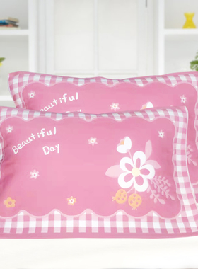 纯棉纱布加大加厚高档枕巾一对装红色结婚用全棉家用大码枕头垫巾