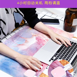 冬天桌面加热鼠标垫超大发热暖桌垫办公室保暖手女生电脑桌上台板