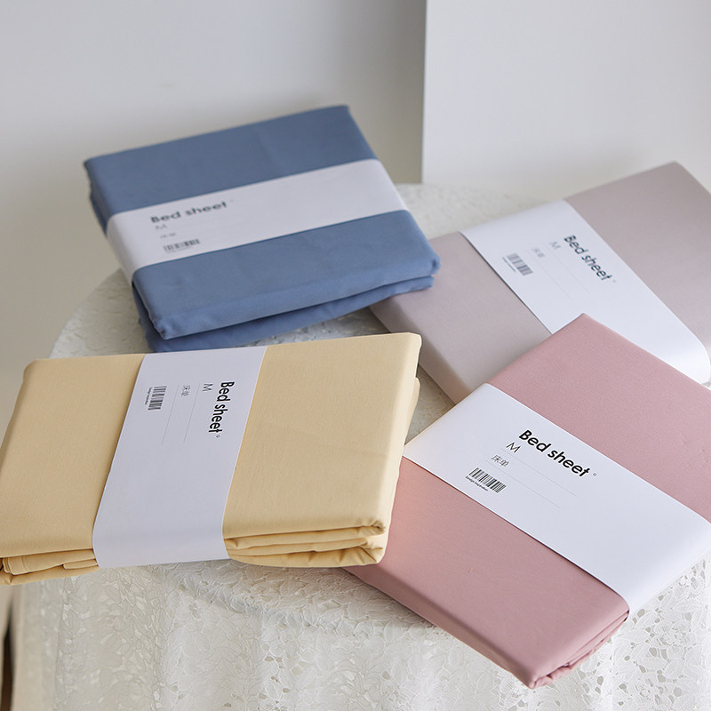 Sharemily100支全棉磨毛床单单件秋冬季床罩纯色简约保暖床笠单品