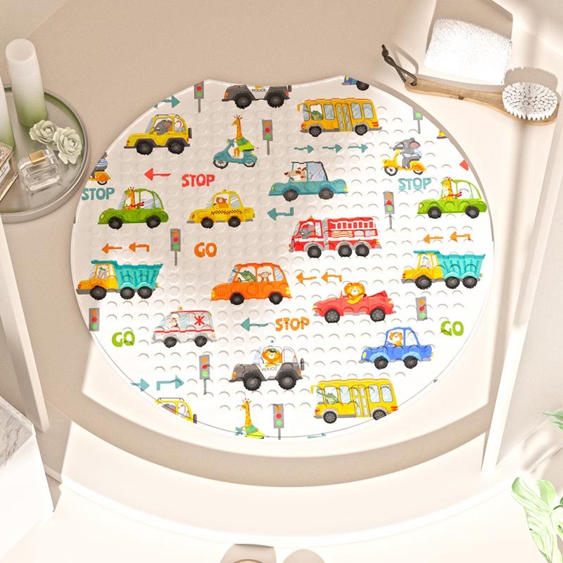 卡通儿童圆形浴室防滑地垫淋浴房防水洗澡防摔脚垫卫生间吸盘垫子,居家布艺,家用脚垫,淘宝优惠券,粉丝福利购,淘宝优惠卷