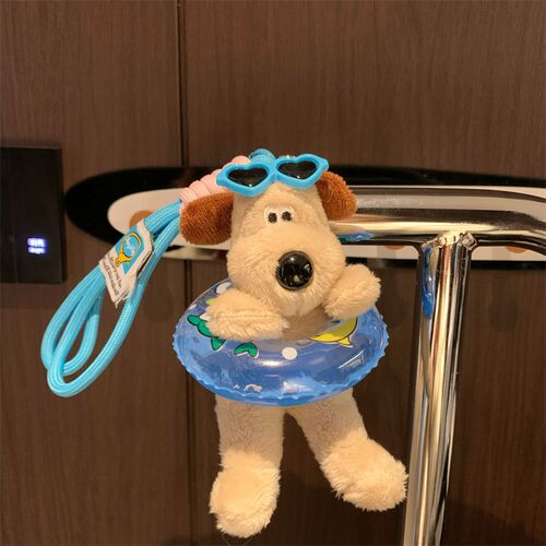 mmmpink韩国东大门可爱游泳圈小狗钥匙扣挂件掌门狗公仔包包挂饰