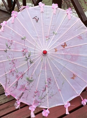 古典舞蹈专用伞中国风古装汉服儿童花伞紫色油纸伞古风道具跳舞伞