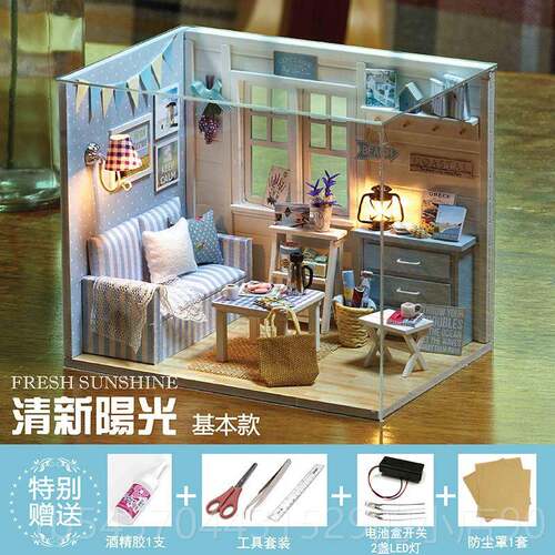 正品d小iy屋子卧室公主风手工拼装小房模型玩生具创意情人节日礼