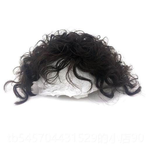 正品豪奕假发中年男女盖通用卷发蓬松补发块透气真老人发丝补发发