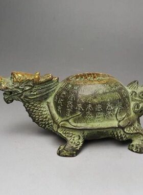 古玩复古铜器铜工艺品精工铜龟百寿龟长寿龟龙龟铜器摆件