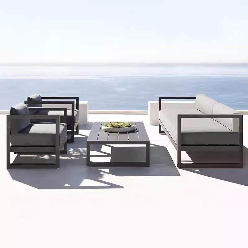 户外沙发庭院别墅室外露台铝合金防水防晒阳台藤沙发茶几组合北欧