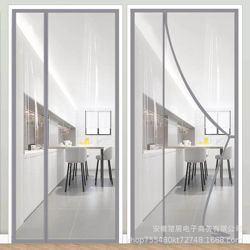 侧开款全磁条高透明空调门帘EVA 加厚隔断冷风防油烟窗户免打孔