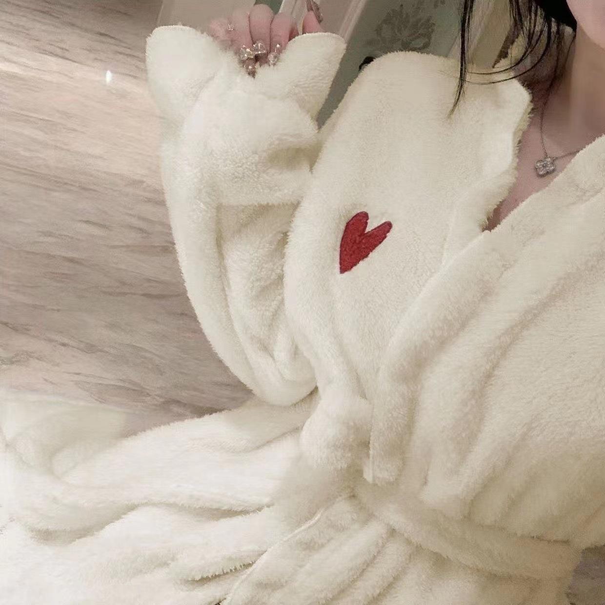 浴巾2023比全棉吸水家用浴袍女大人可穿可裹戴式浴裙发帽珊瑚绒