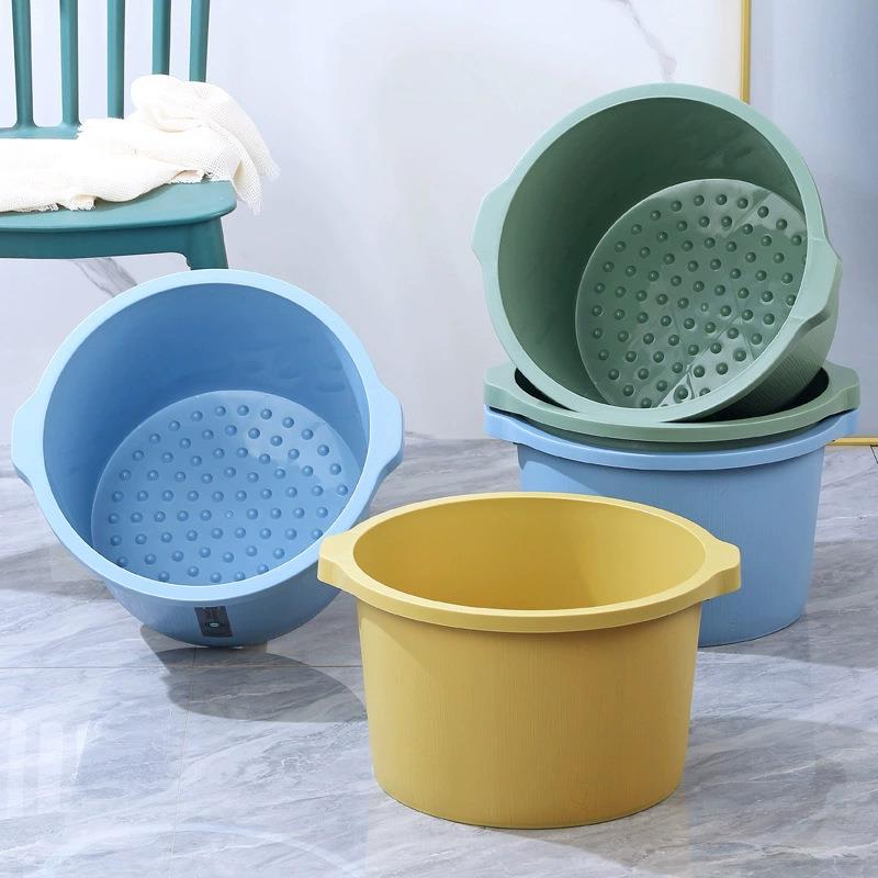 家用泡脚桶塑料加厚简易木桶按摩泡脚盆成人泡脚桶高深桶免安装