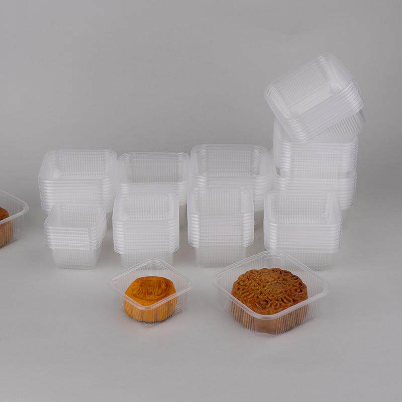中秋现货多款透明加厚方型PP月饼底托内托盒蛋黄酥托雪媚娘托盒