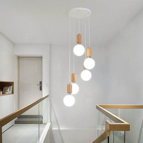 楼梯吊灯北欧客厅灯餐厅现代简约复式公寓别墅旋转楼梯间长吊灯