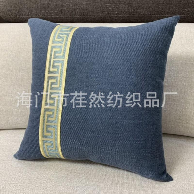 棉麻纯色靠垫现代简约风格沙发抱枕护腰枕新中式亚麻靠背垫抱枕套