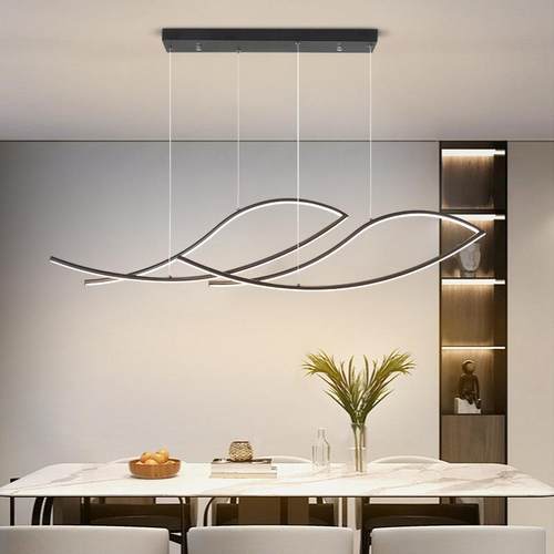 后现代简约餐厅吊灯设计师款极简长条吧台办公室样板间售楼部灯具