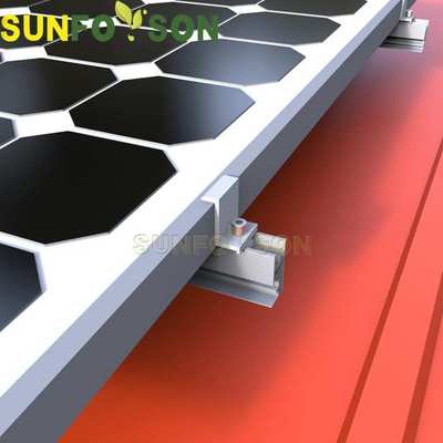 彩钢瓦顶光伏板安装系统 铝合金L脚挂钩轨道