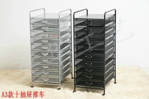 铁艺A4多层文件架A3带抽屉推车轮办公收纳资料柜档案分类置物书架