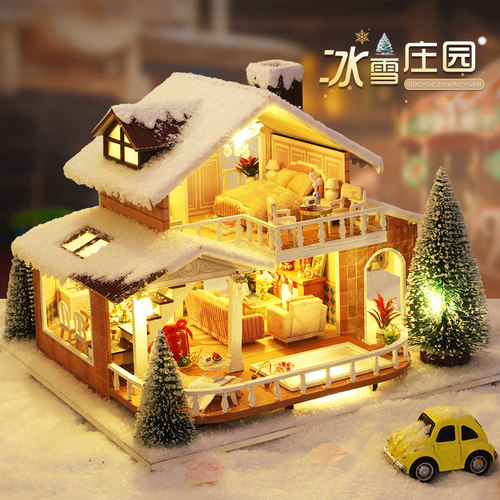 diy小屋圣诞新品拼装玩具生日礼物创意手工阁楼别墅小房子模型