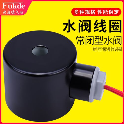 2W电磁阀线圈220V放水阀24V气阀配件12V开关4分6分1寸电磁控制阀