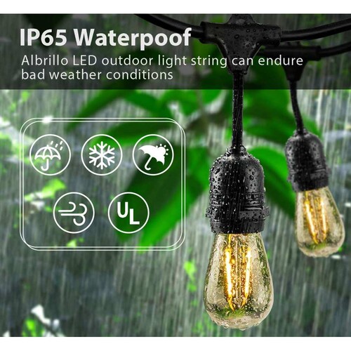 亚马逊48FT15灯E26灯串线S14LED 节日装饰灯串美规认证户外露台