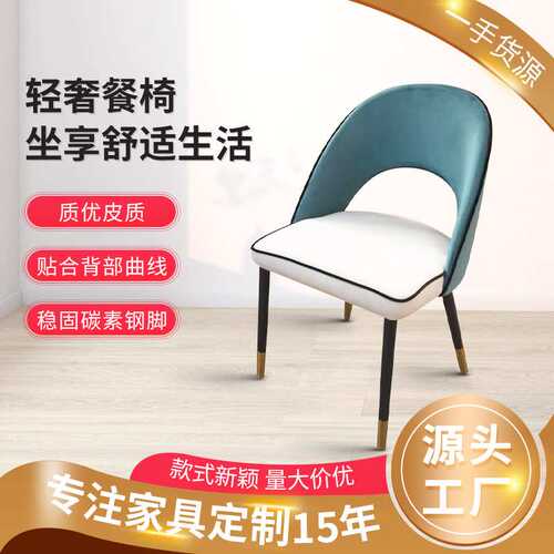 北欧现代简约家用餐椅酒店餐厅网红饭店碳素钢椅子洽谈凳子洽谈椅