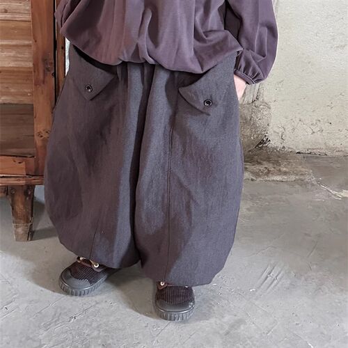 暮晨家新款春装2025男童纯色宽松灯笼裤中小童森系洋气长裤阔腿裤