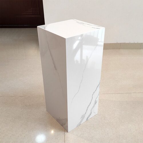 大理石摆件底座客厅玄关电视柜旁落地石柱基座摆台装饰摆件展示架