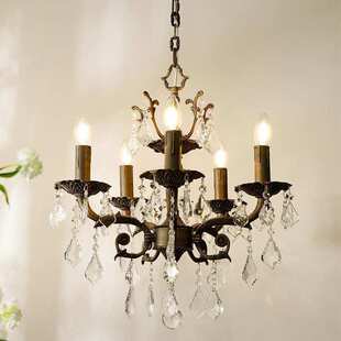铜材发式吊灯美式轻奢客厅吊灯蜡烛水晶房间灯主卧室灯复古餐厅灯