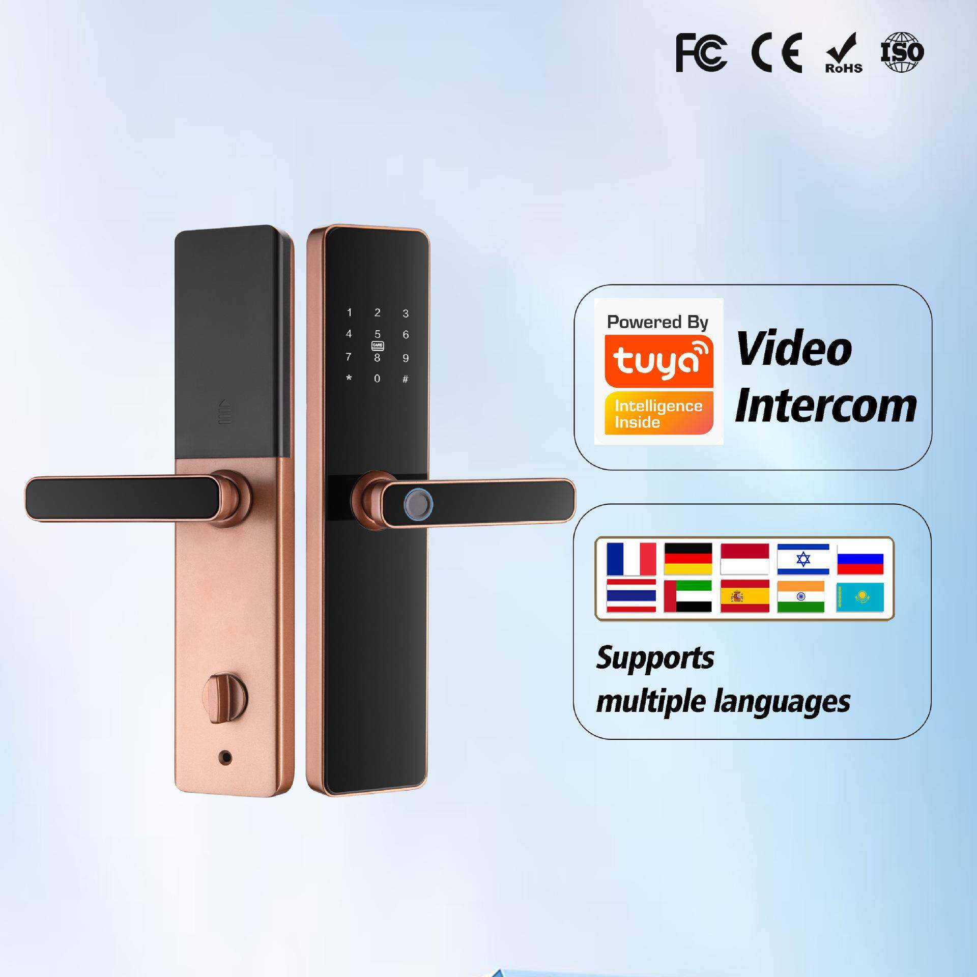 半自动智能儿童锁密码远程电子门锁芯锁TPEYC充电专用指纹锁商贸