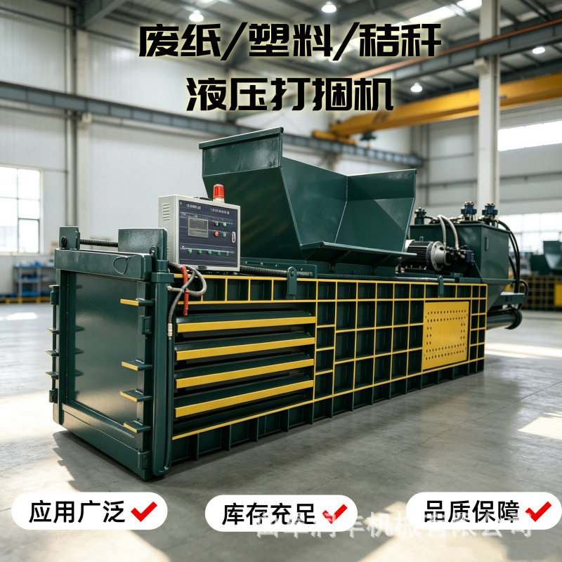 纸箱纸壳压缩打包机方便穿绳环保打捆机大型废料易拉罐压块机