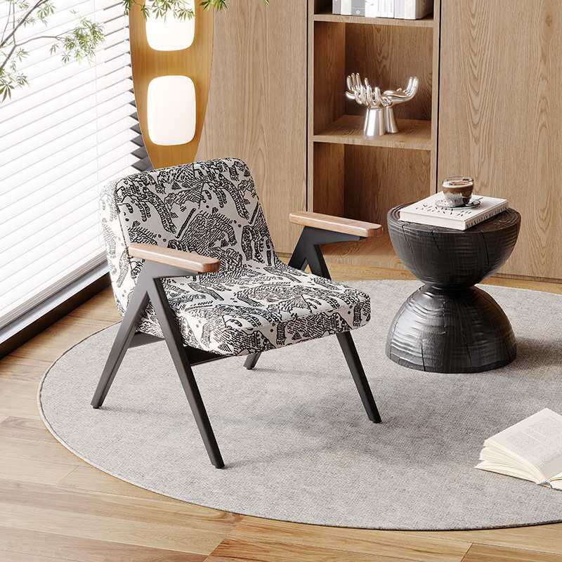 侘寂风懒人沙发椅铁艺简约客厅阳台设计师中古风休闲单人沙发椅