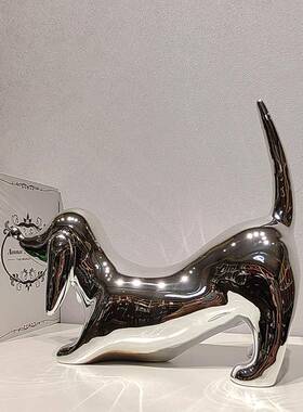 奢创意杜宾犬树脂摆件家居酒客厅电SGY轻视柜装工饰品简约现代柜