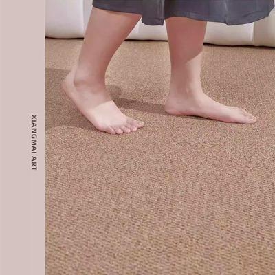 纯色奶油风地毯客发沙茶几毯极简菠萝圈地ltao8870垫仿麻可厅擦免