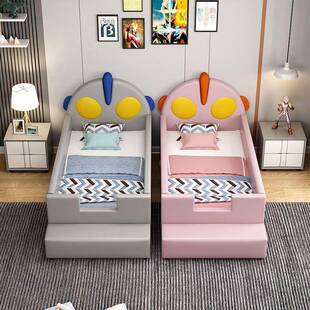 MJQ儿童床拼大接床床床加孩宽双人婴儿床防摔小男女孩单人软包卡