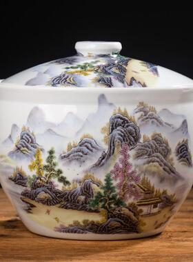 陶瓷米带缸盖家用米桶防虫防水潮中式菜复古面桶凉缸腌RYK咸缸酿