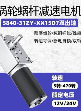 58SPE40-31ZY直流减速电涡轮杆24V出轴机有刷微双型电动机12蜗大