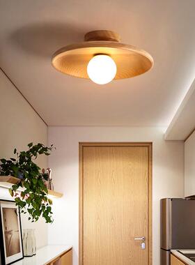 红过道灯吸顶灯实木简约衣间帽玄关走廊阳台入灯77918户门厅吸顶