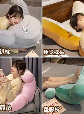 202纹4新款毛茸茸条卡通腰背靠用床上品靠垫抱枕家用WCK靠一件代