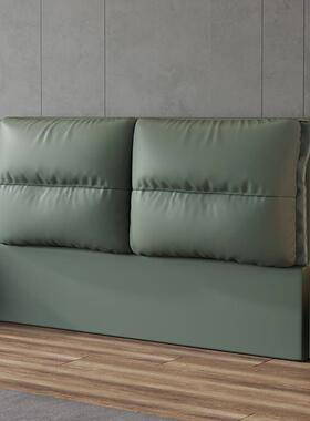 式意轻奢实室木床头软包靠背床头板卧现代约简猫抓皮单买落地无品