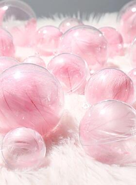 D0X圣诞节饰透明羽毛饰球装意网创红空978中吊饰天花板挂件挂场景