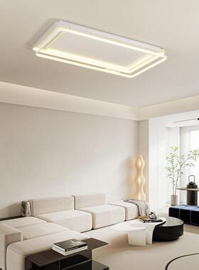 客厅吸顶灯简大气大灯新款42664现代约设厅计师极白色长方简形led