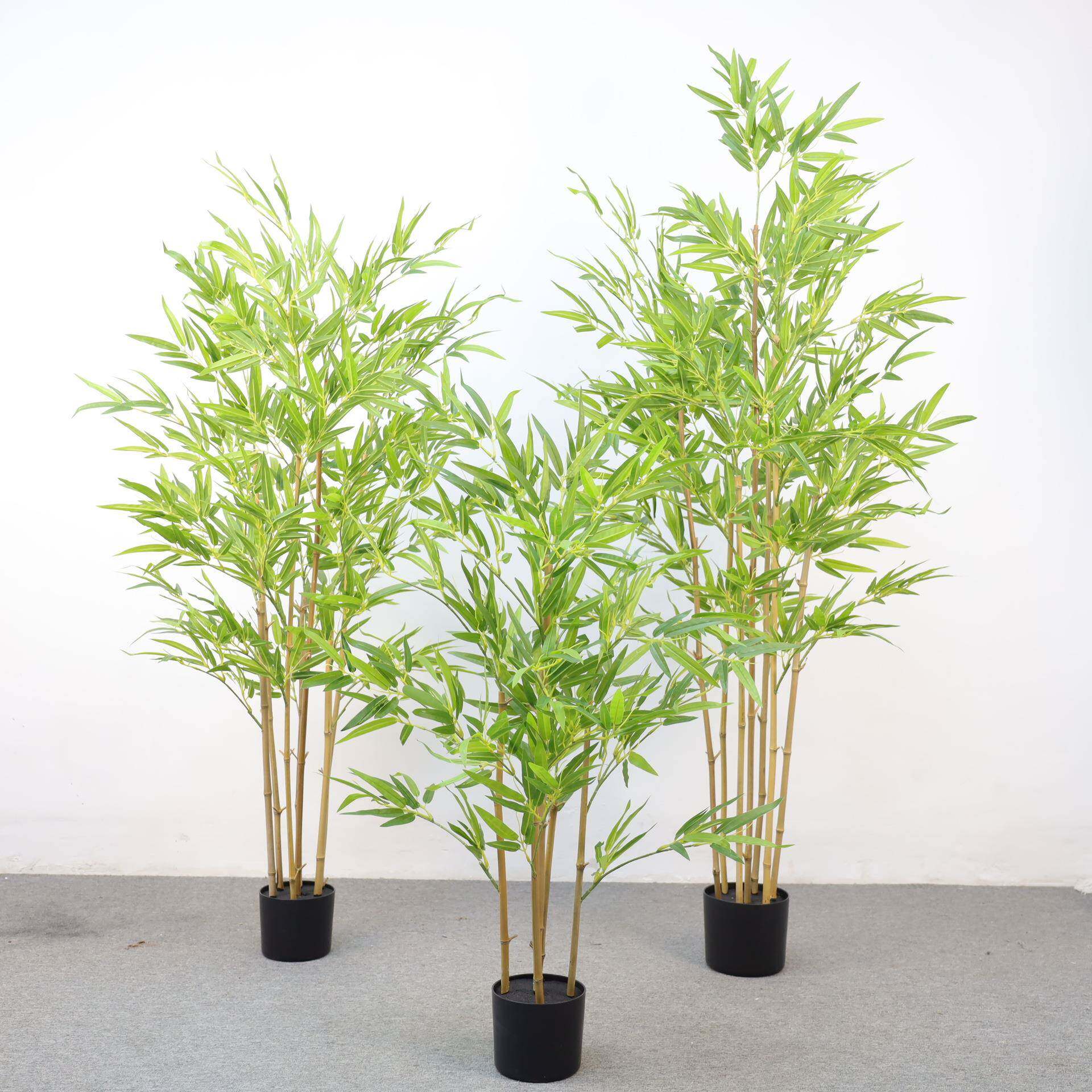 仿真竹子绿子植竹盆室内装饰人造假真竹001竿园林酒店植物造栽景