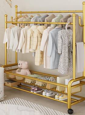 挂衣架落地室加厚客厅卧粗可加移动衣服架子落AL101320地式简易双