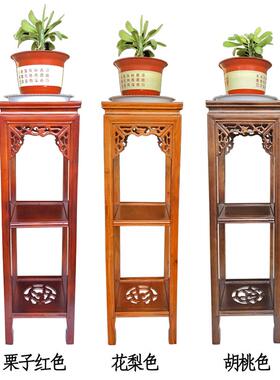 花架实架木质形单个高矮客厅阳台中式吊款兰榆方木仿I600古绿萝室