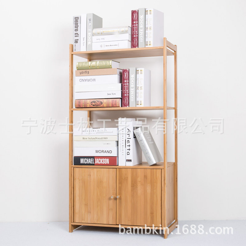 竹制双开门微波炉置物架