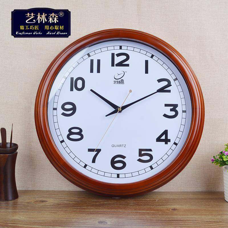 欧寸式复古客厅木纹挂钟1英号大圆形客厅6静音实木16w05/46墙贴挂,家居饰品,挂钟,淘宝优惠券,粉丝福利购,淘宝优惠卷