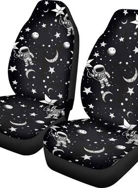 欧汽车坐垫套四DWV季通用宇套宙星空印汽车花防脏耐用座美椅二件