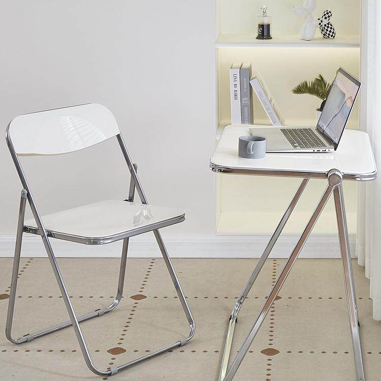 网2号水晶红折叠力椅透明亚克靠椅子化妆拍照叠椅子会议室酒背店