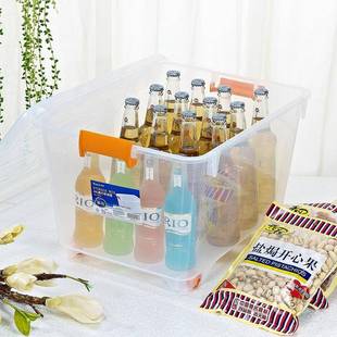 颜色随机 2花个装 285435L 55L 608茶透明精巧收纳箱带5滑轮282